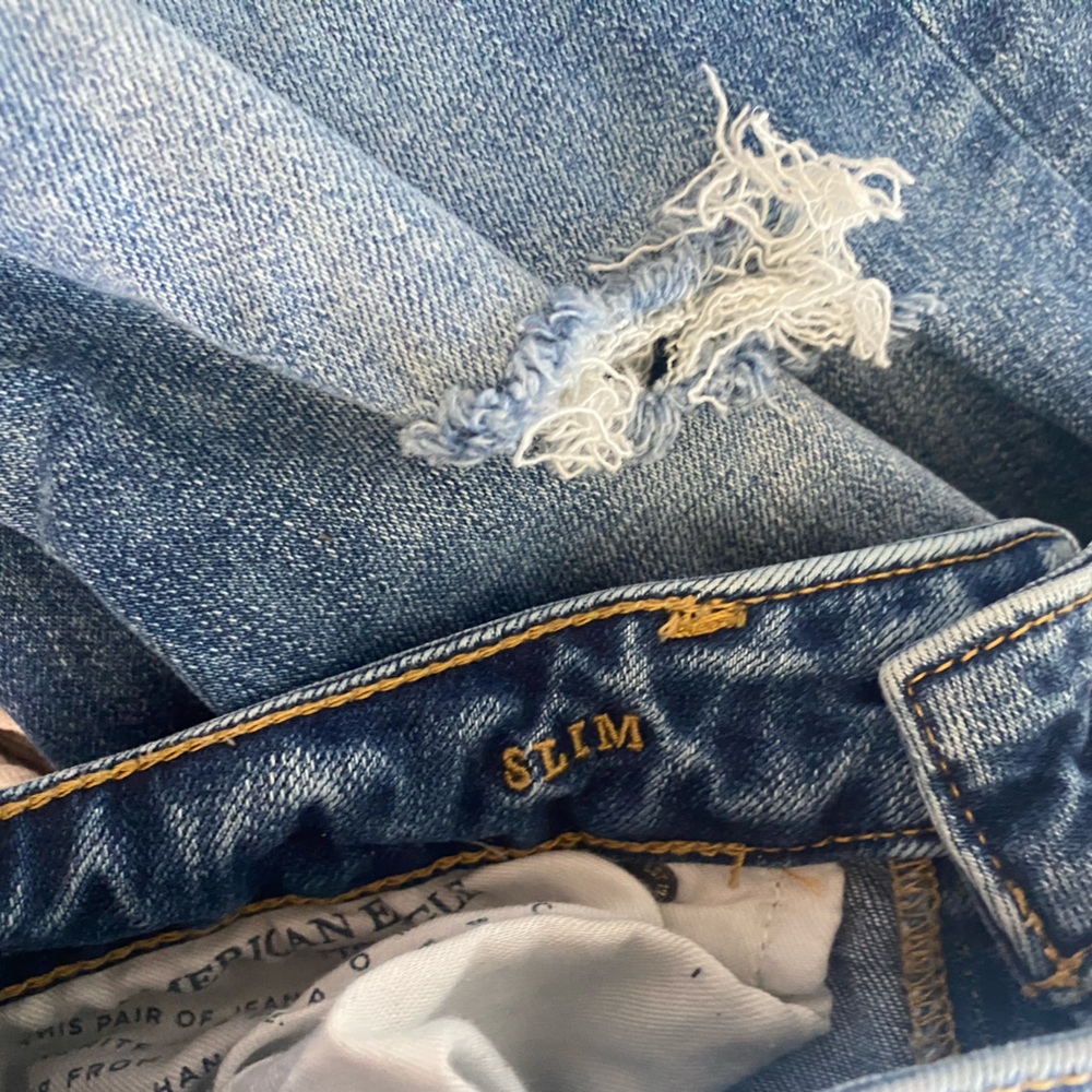 American Eagle Slim Distressed Patch Jeans - image 4